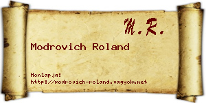 Modrovich Roland névjegykártya